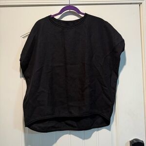 Black Twill Baby Alpaca Oversized Top Vest Minimalist Lagenlook